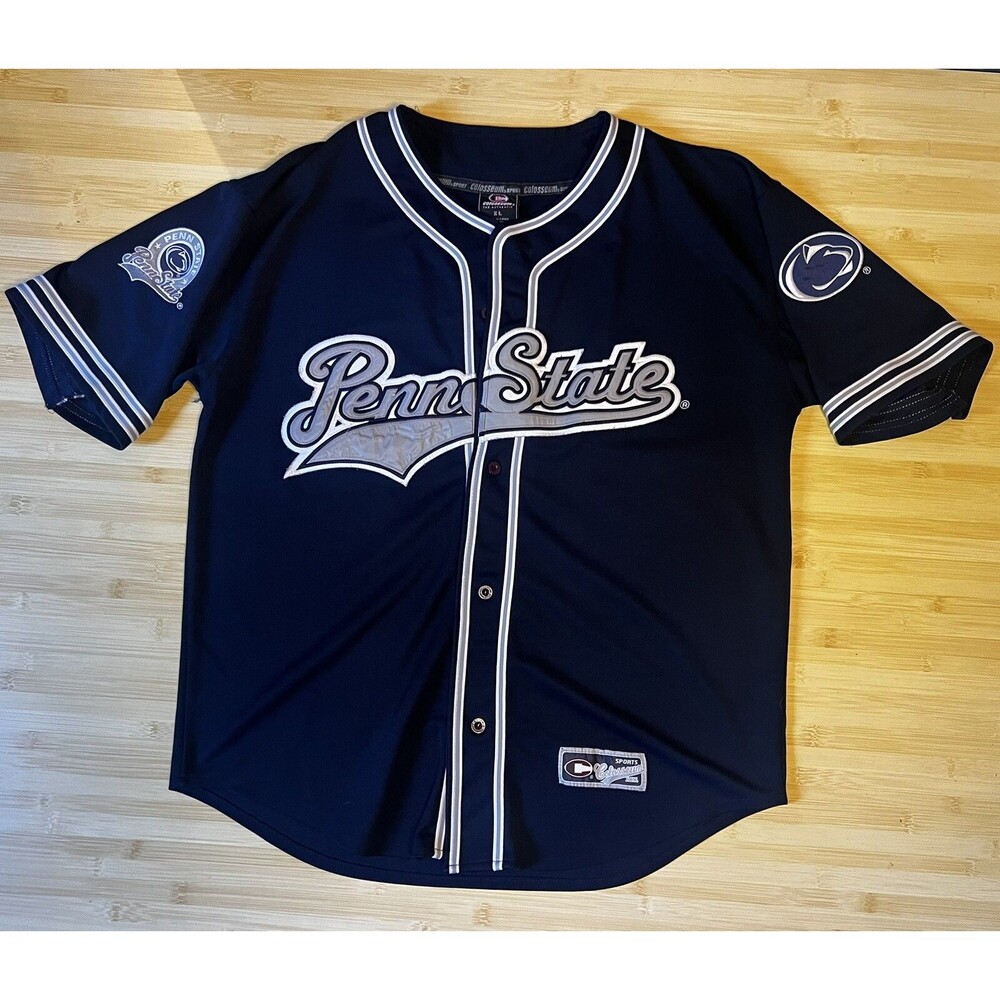 COLOSSEUM SPORTS Penn State Nittany Lions Baseball Jersey Mens XL VINTAGE